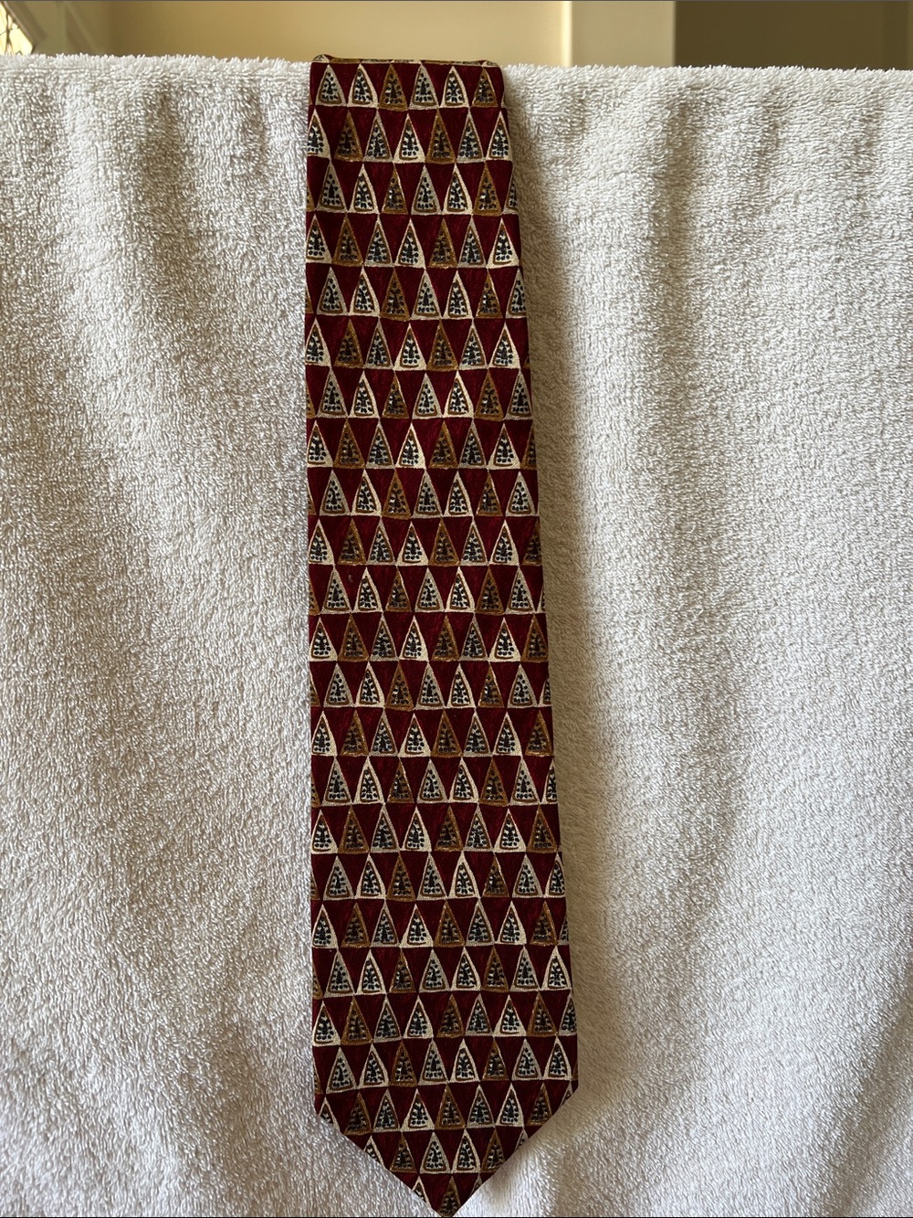 Gitman Brothers Burgundy Geometric Silk Tie